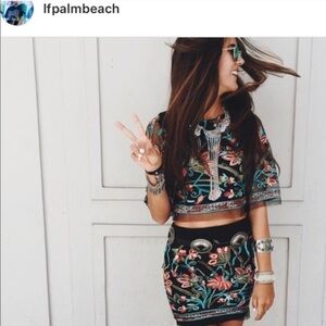 NWT LF SET EMBROIDERED TOP AND SKIRT